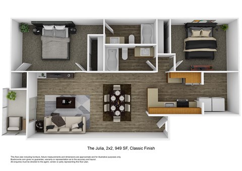 two bedroom two bathrooms at The Julia, Mesa
